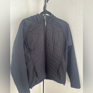 New Balance Fleece-Lined Quilted Jacket Women’s L | Black Hooded Coat